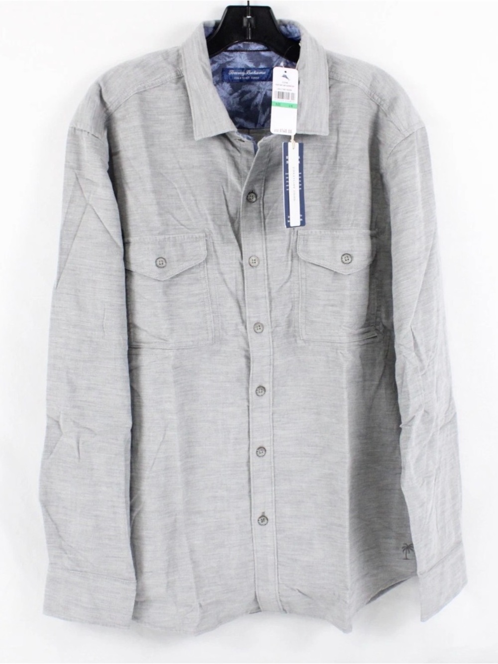 Tommy Bahama Grey Button-Up Shirt Large